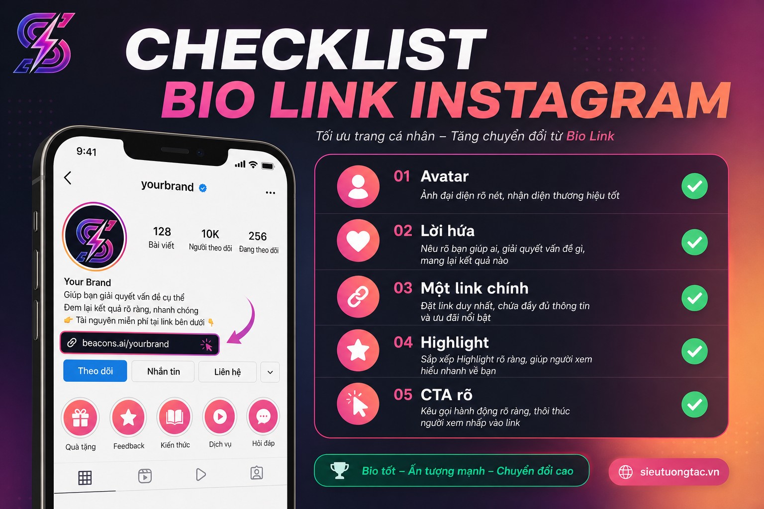 Checklist triển khai Instagram