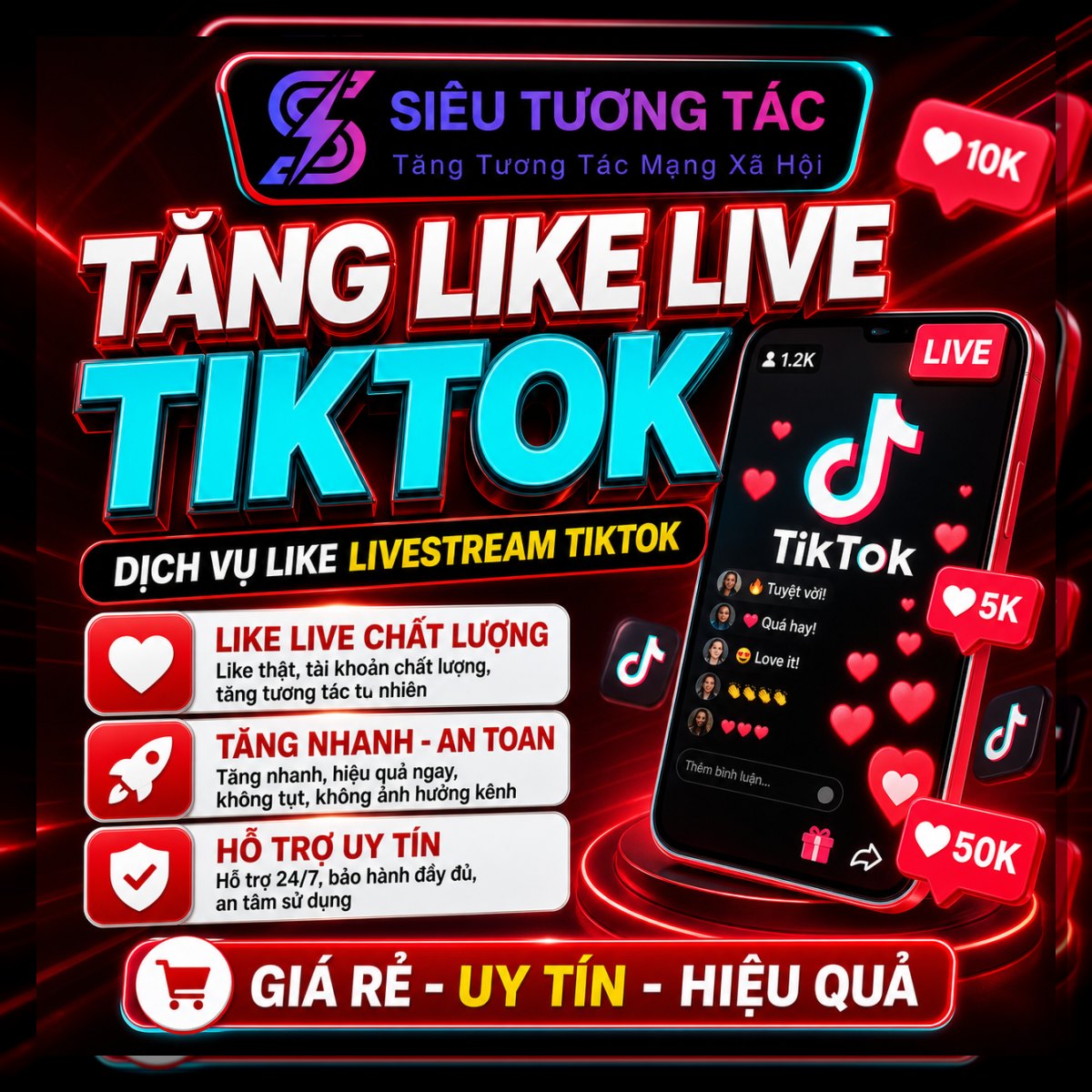 Tăng like livestream