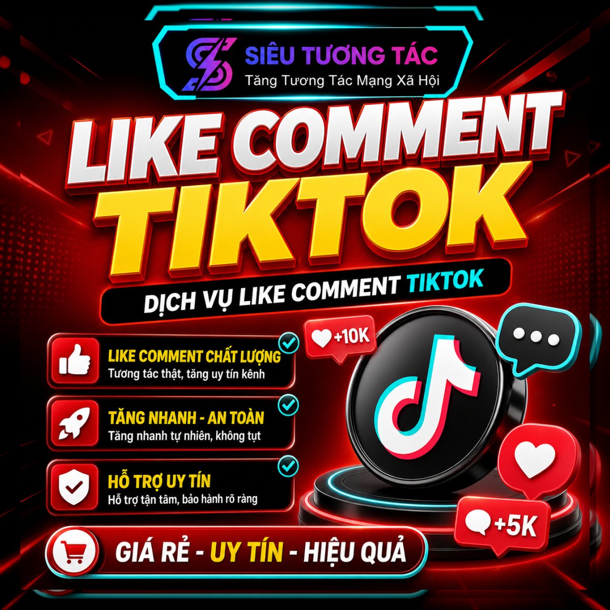 Tăng like comment