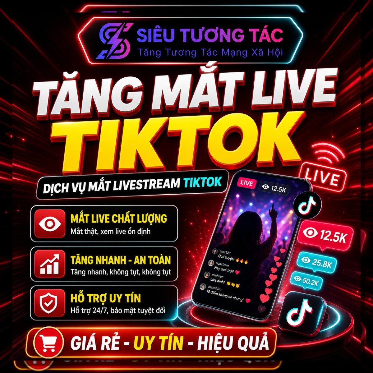 Tăng mắt livestream