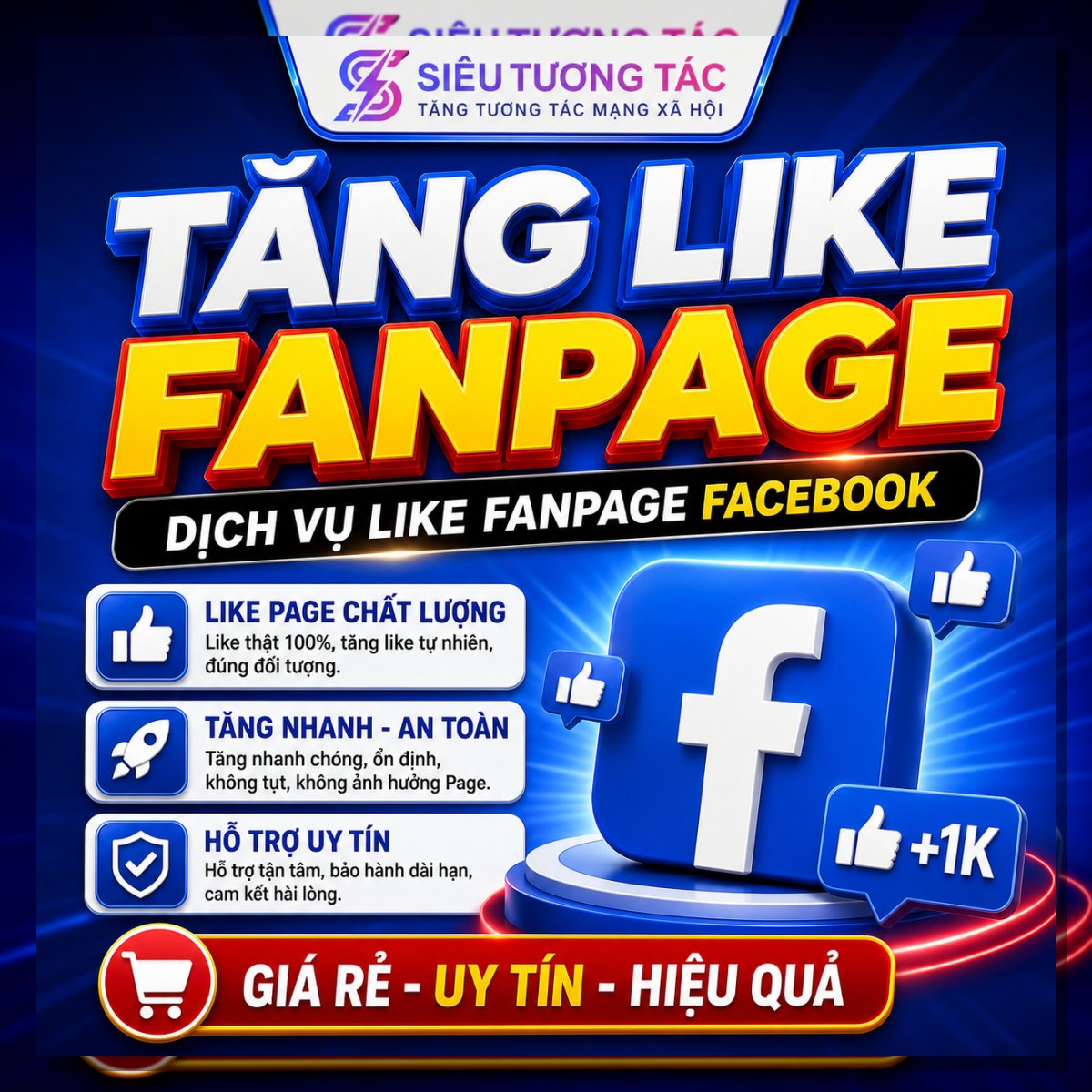 Tăng like Fanpage Facebook