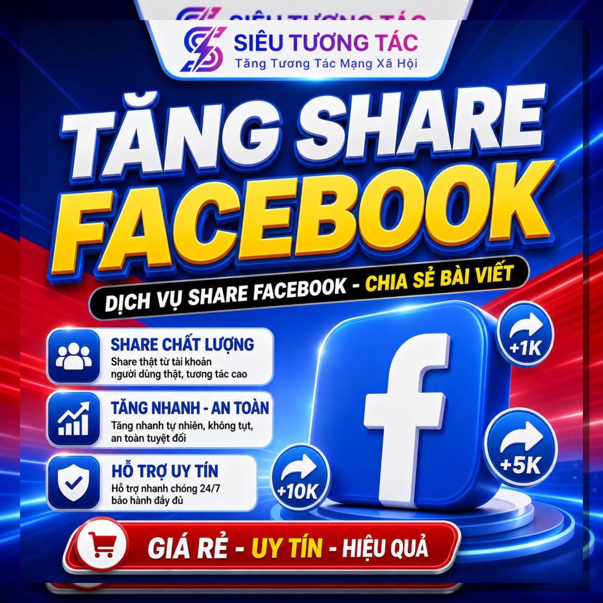 Tăng lượt chia sẻ Facebook