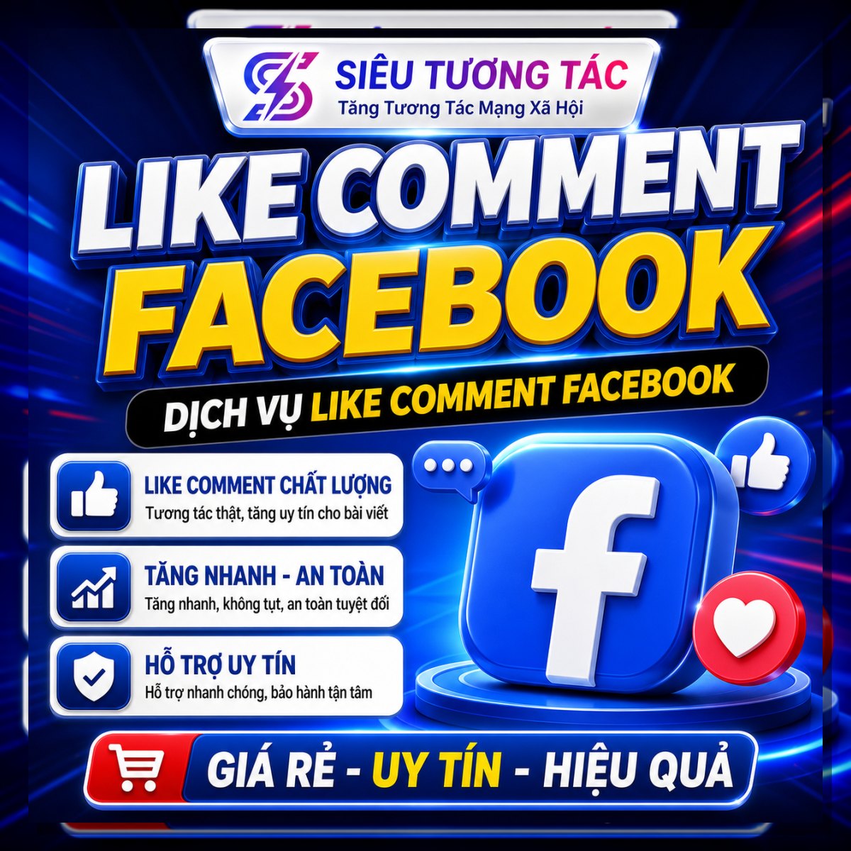 Tăng like comment Facebook