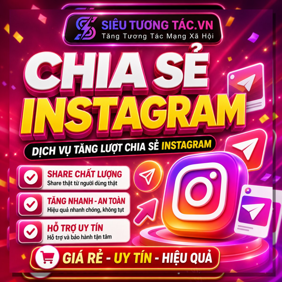 Tăng lượt chia sẻ Instagram