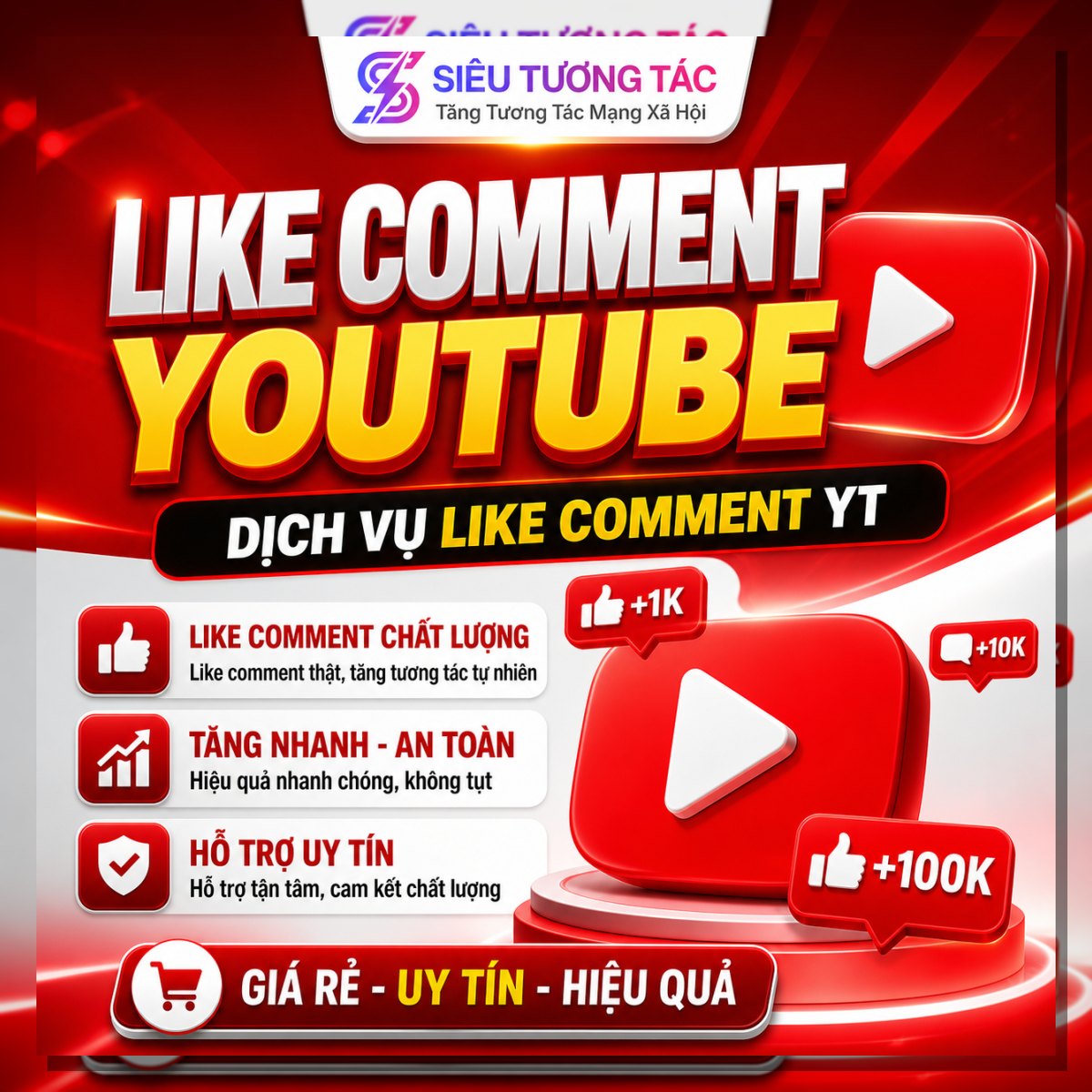Tăng like comment Youtube