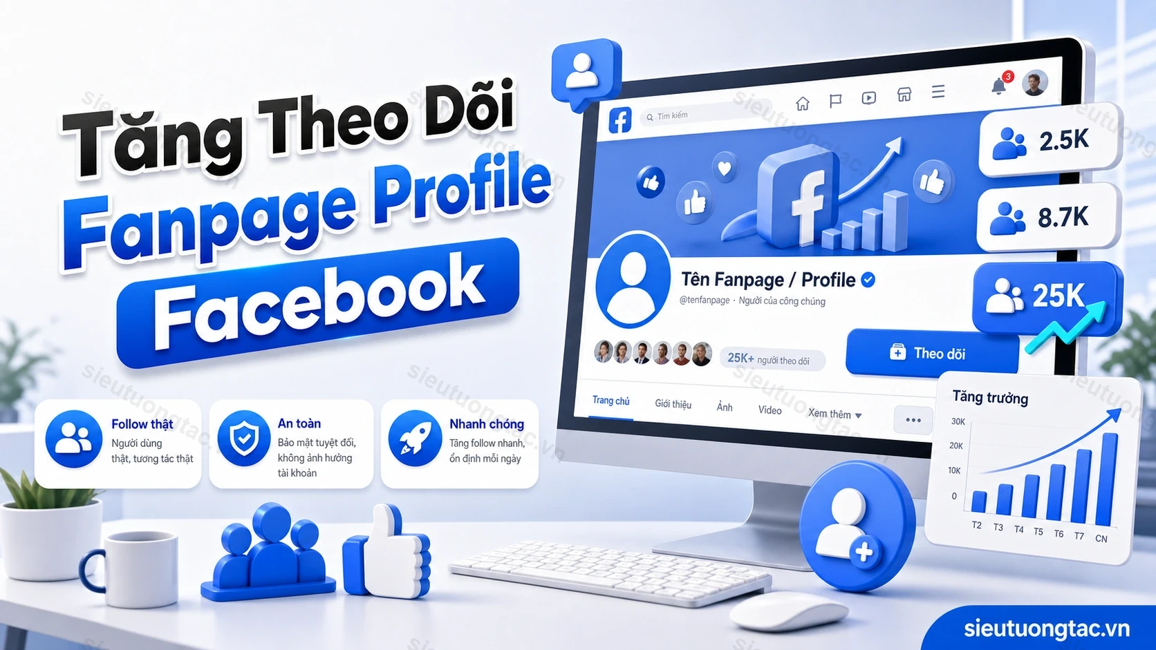 Dịch vụ tăng theo dõi Fanpage Profile Facebook tại Siêu Tương Tác