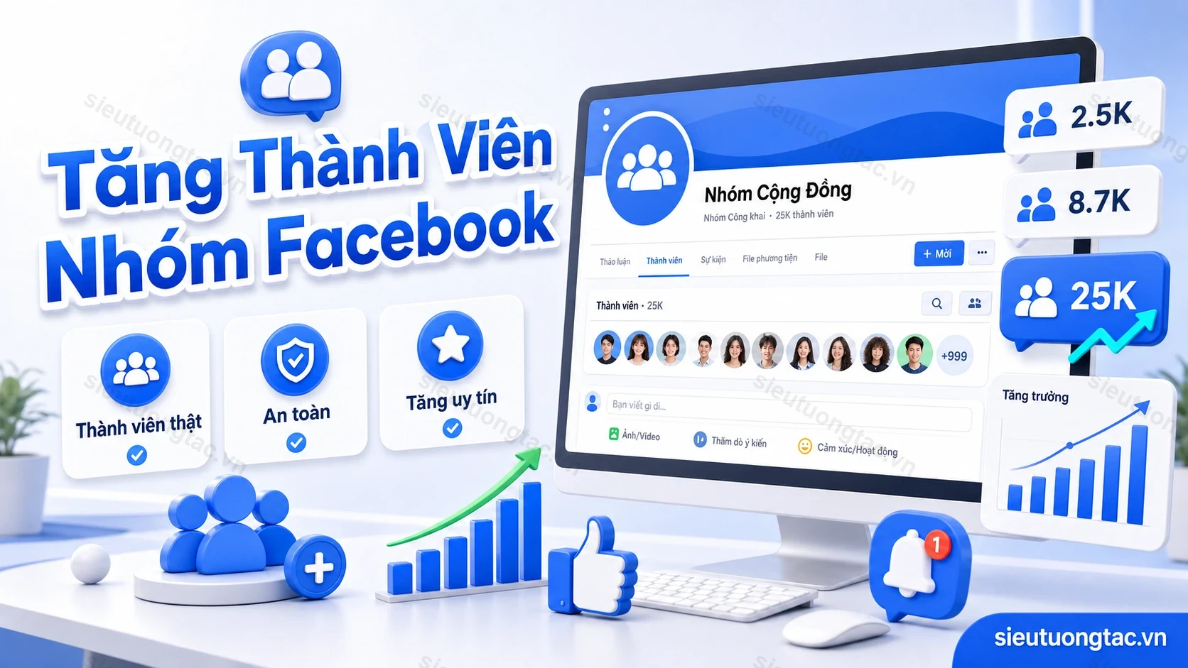 Dịch vụ tăng thành viên nhóm Facebook tại Siêu Tương Tác