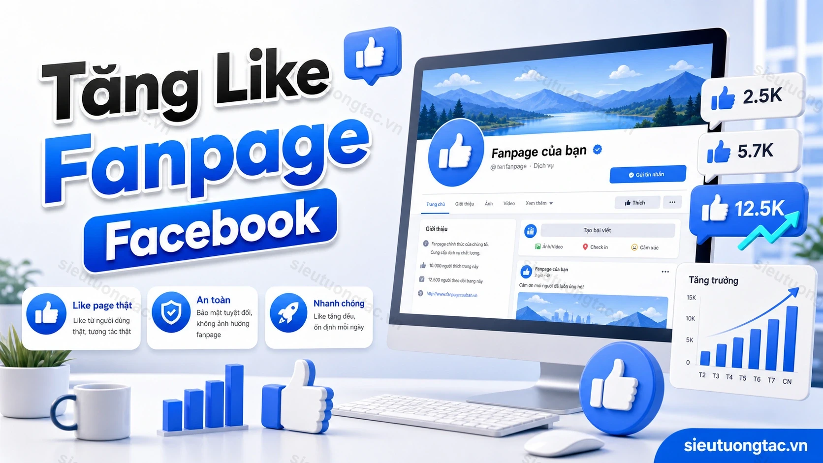 Dịch vụ tăng like fanpage Facebook tại Siêu Tương Tác
