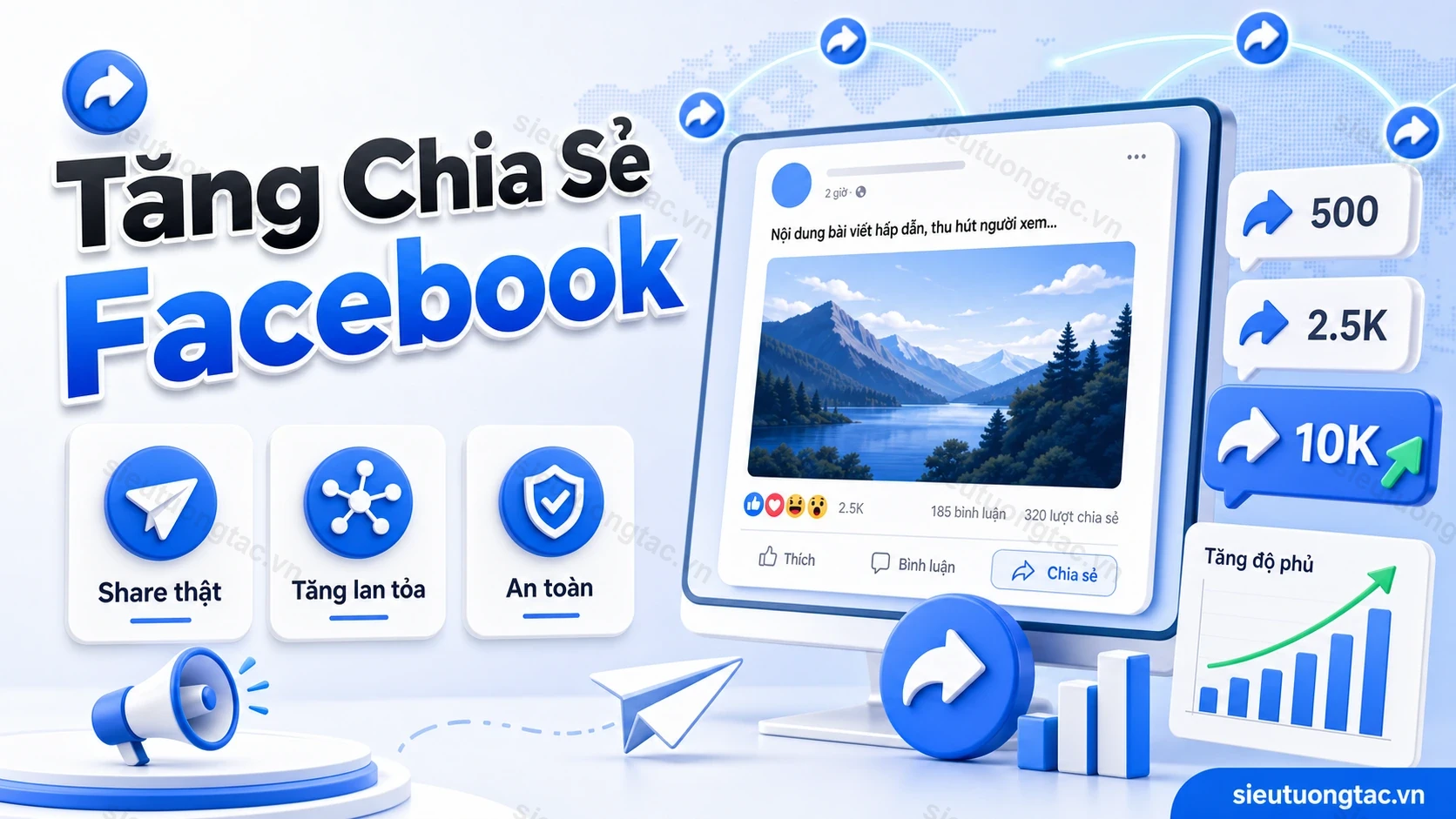 Dịch vụ tăng lượt chia sẻ Facebook tại Siêu Tương Tác