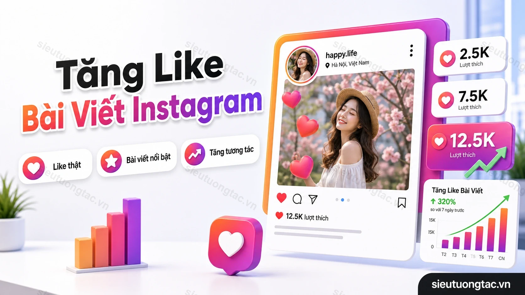 Dịch vụ tăng like bài viết Instagram tại Siêu Tương Tác