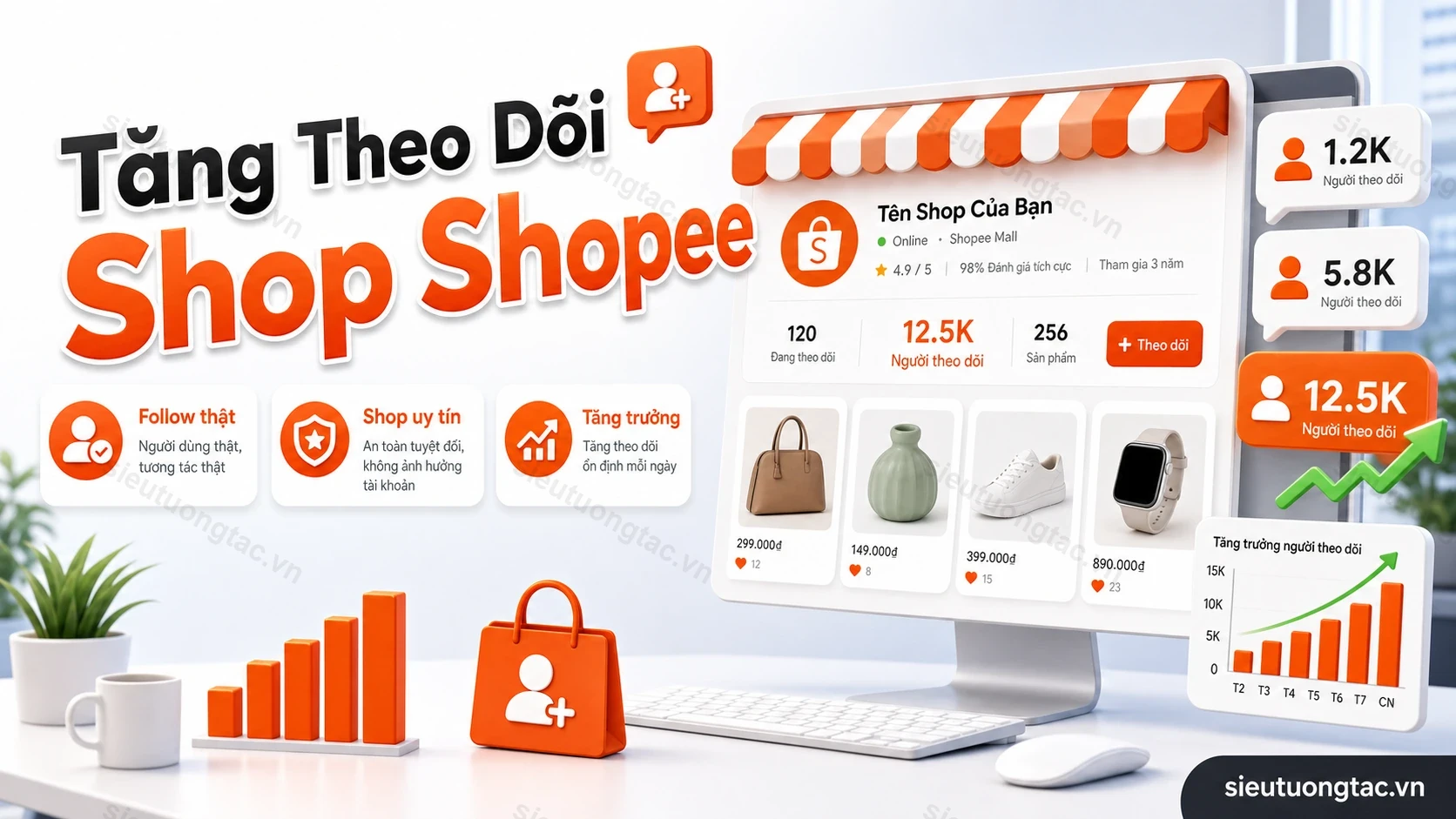 Dịch vụ tăng theo dõi shop Shopee tại Siêu Tương Tác