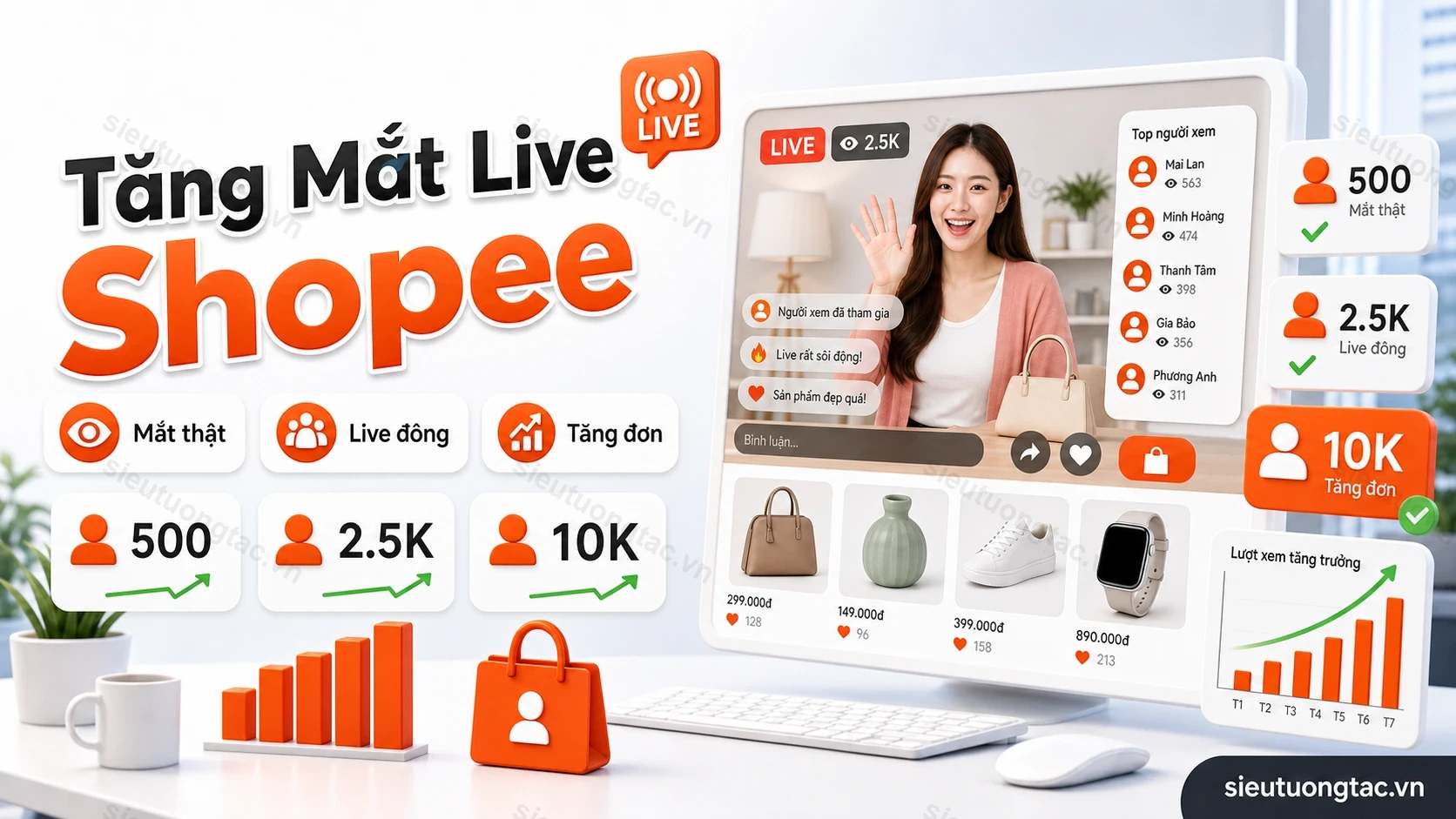 Dịch vụ tăng mắt livestream Shopee tại Siêu Tương Tác