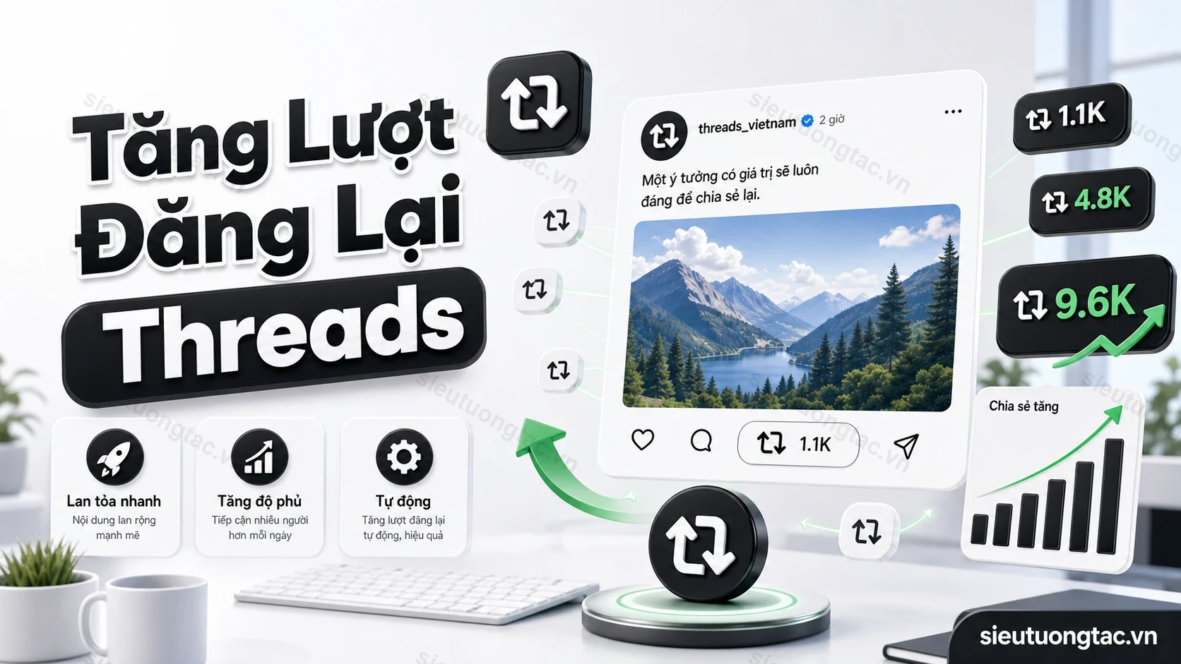 Dịch vụ tăng lượt đăng lại Threads tại Siêu Tương Tác