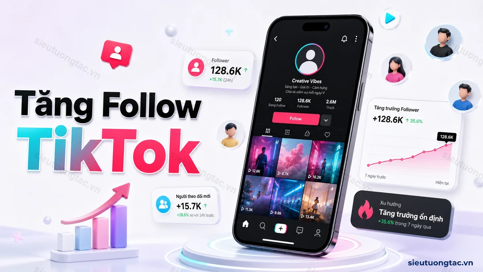 Dịch vụ tăng người theo dõi TikTok và tăng follow TikTok tại Siêu Tương Tác