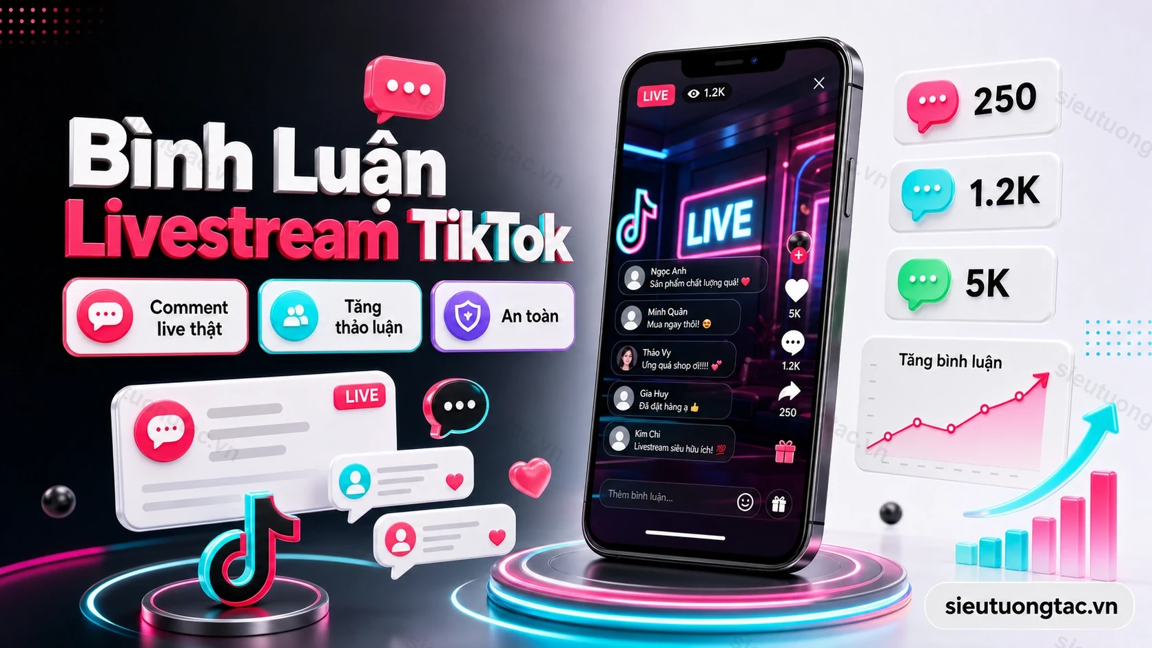 Dịch vụ bình luận livestream TikTok tại Siêu Tương Tác