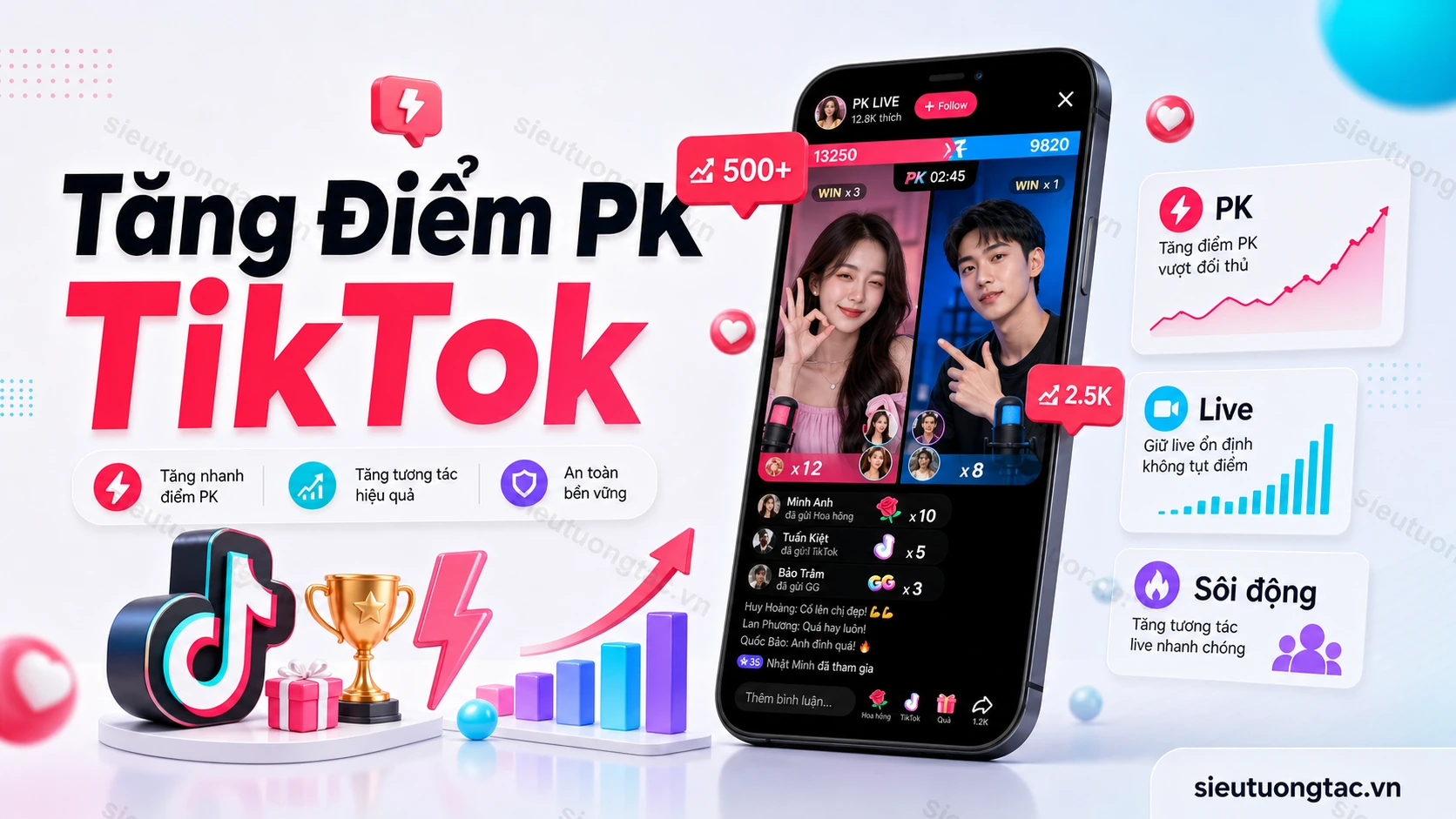 Tăng điểm PK TikTok tại Siêu Tương Tác