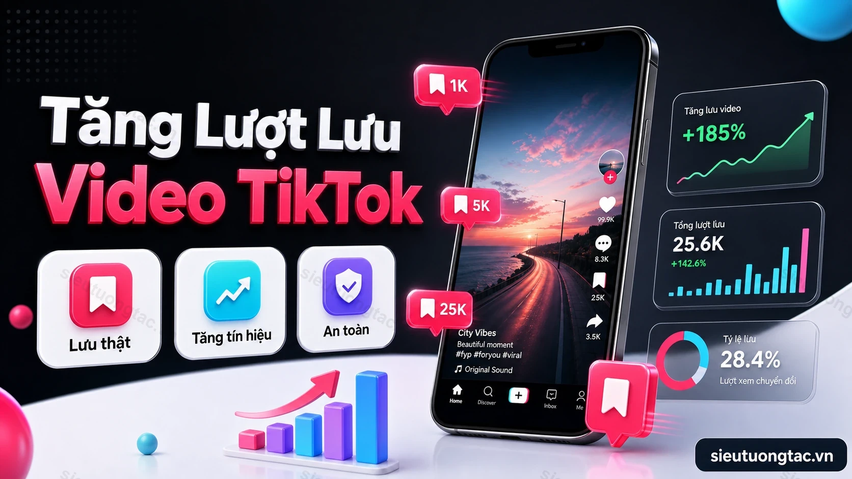 Dịch vụ tăng lượt lưu video TikTok tại Siêu Tương Tác