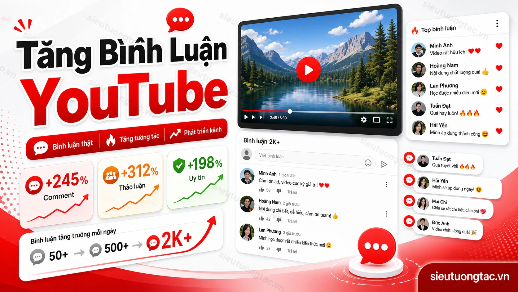 Dịch vụ tăng bình luận YouTube tại Siêu Tương Tác