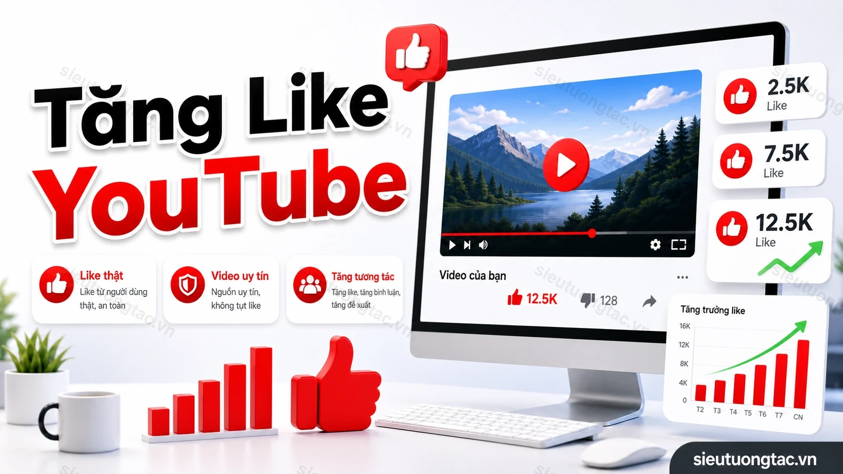 Dịch vụ tăng like YouTube tại Siêu Tương Tác